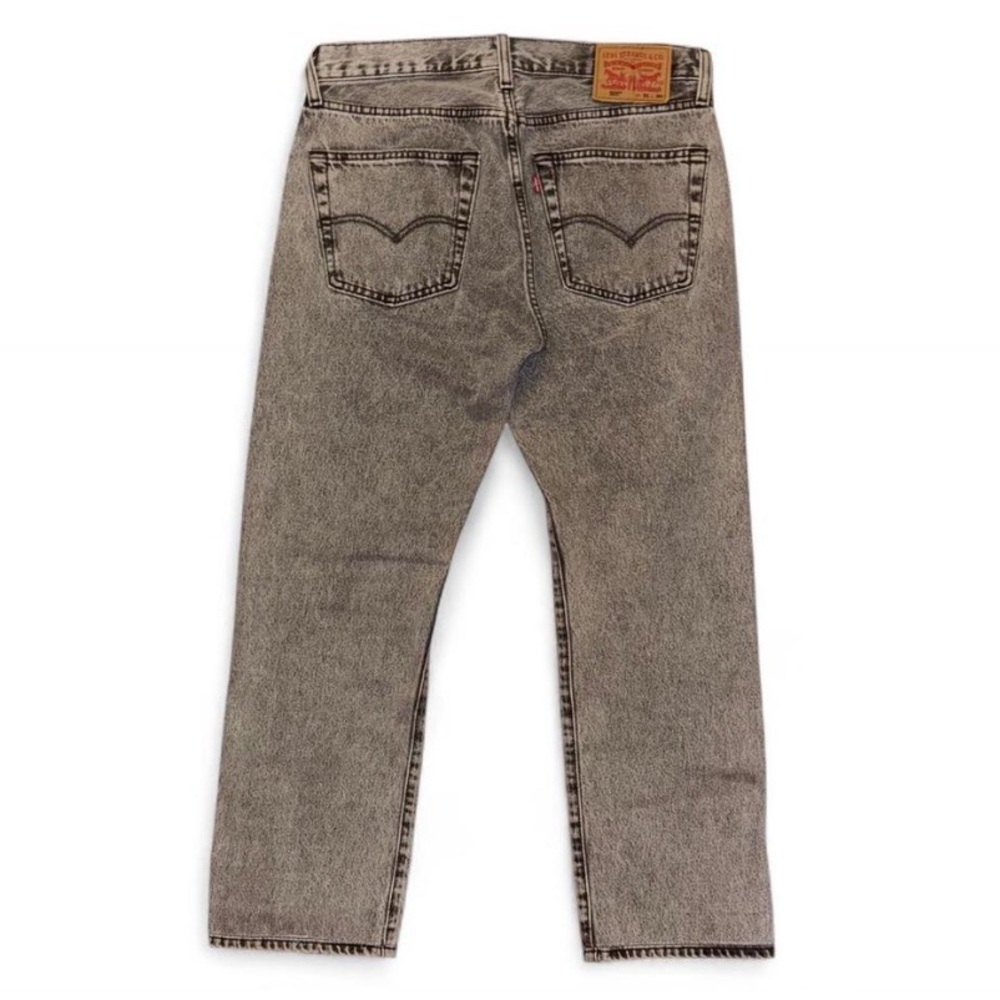 Grey Acid Wash Levi's 501 Straight Jeans